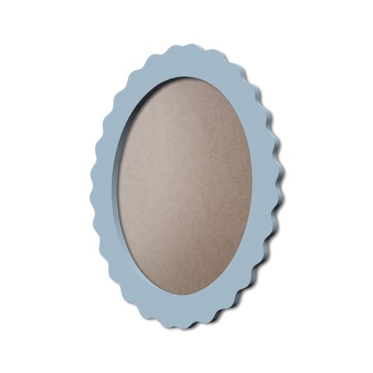 Moldura Provençal Colorida Oval Em MDF 6mm Para Quadros Decorativos Com Fundo MDF e PVC Antirreflexo