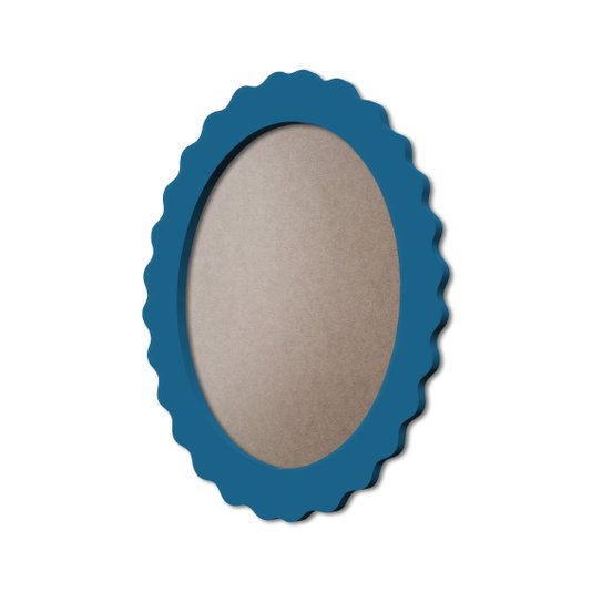 Moldura Provençal Colorida Oval Em MDF 6mm Para Quadros Decorativos Com Fundo MDF e PVC Antirreflexo