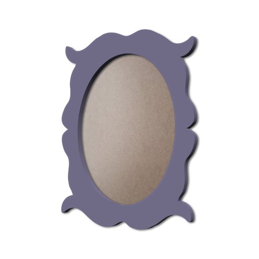 Moldura Provençal Colorida Oval Em MDF 6mm Para Quadros Decorativos Com Fundo MDF e PVC Antirreflexo