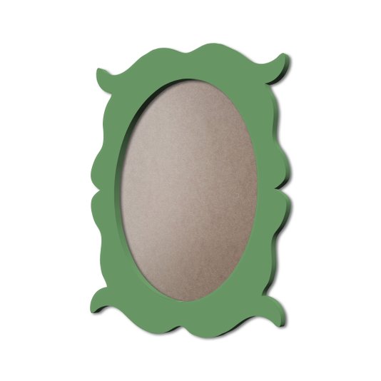 Moldura Provençal Colorida Oval Em MDF 6mm Para Quadros Decorativos Com Fundo MDF e PVC Antirreflexo