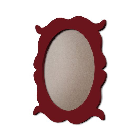 Moldura Provençal Colorida Oval Em MDF 6mm Para Quadros Decorativos Com Fundo MDF e PVC Antirreflexo
