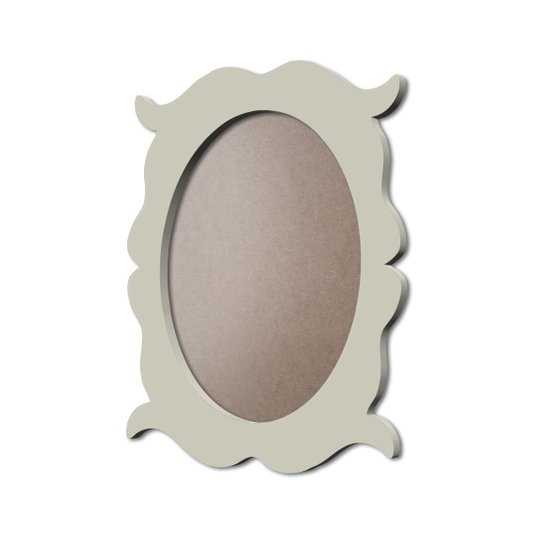 Moldura Provençal Colorida Oval Em MDF 6mm Para Quadros Decorativos Com Fundo MDF e PVC Antirreflexo