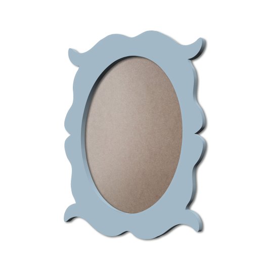 Moldura Provençal Colorida Oval Em MDF 6mm Para Quadros Decorativos Com Fundo MDF e PVC Antirreflexo