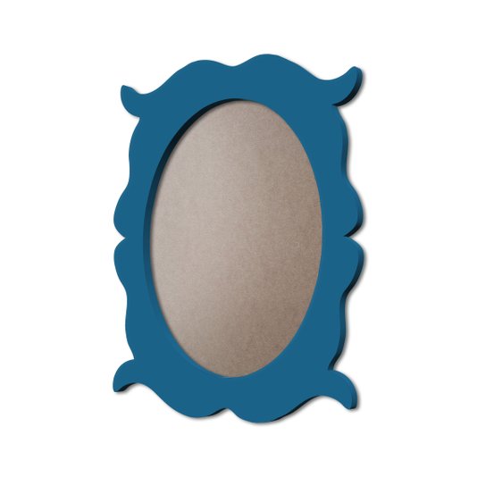 Moldura Provençal Colorida Oval Em MDF 6mm Para Quadros Decorativos Com Fundo MDF e PVC Antirreflexo