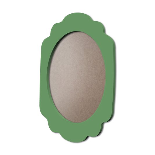 Moldura Provençal Colorida Oval Em MDF 6mm Para Quadros Decorativos Com Fundo MDF e PVC Antirreflexo