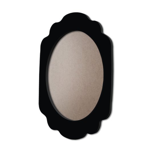 Moldura Provençal Colorida Oval Em MDF 6mm Para Quadros Decorativos Com Fundo MDF e PVC Antirreflexo