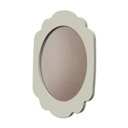 Moldura Provençal Colorida Oval Em MDF 6mm Para Quadros Decorativos Com Fundo MDF e PVC Antirreflexo