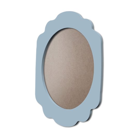 Moldura Provençal Colorida Oval Em MDF 6mm Para Quadros Decorativos Com Fundo MDF e PVC Antirreflexo