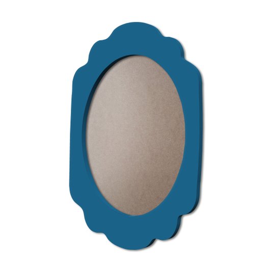 Moldura Provençal Colorida Oval Em MDF 6mm Para Quadros Decorativos Com Fundo MDF e PVC Antirreflexo