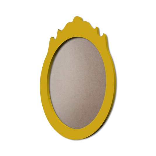 Moldura Provençal Colorida Oval Em MDF 6mm Para Quadros Decorativos Com Fundo MDF e PVC Antirreflexo