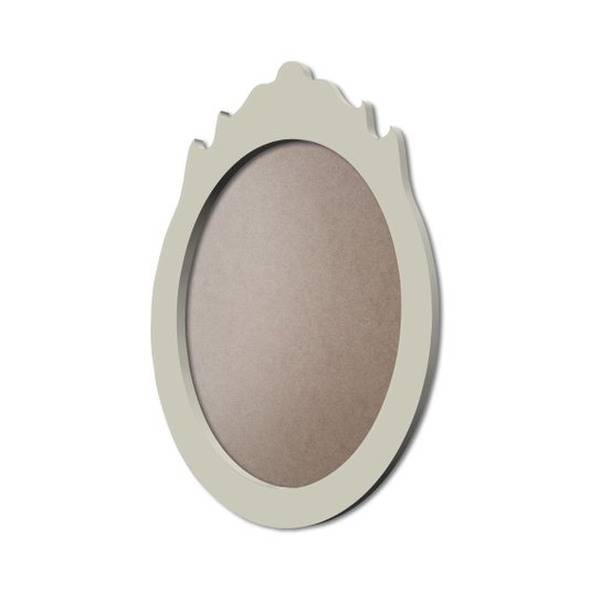 Moldura Provençal Colorida Oval Em MDF 6mm Para Quadros Decorativos Com Fundo MDF e PVC Antirreflexo