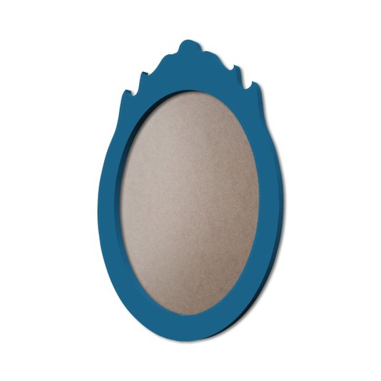 Moldura Provençal Colorida Oval Em MDF 6mm Para Quadros Decorativos Com Fundo MDF e PVC Antirreflexo