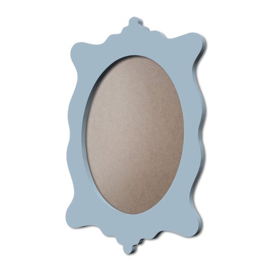 Moldura Provençal Colorida Oval Em MDF 6mm Para Quadros Decorativos Com Fundo MDF e PVC Antirreflexo