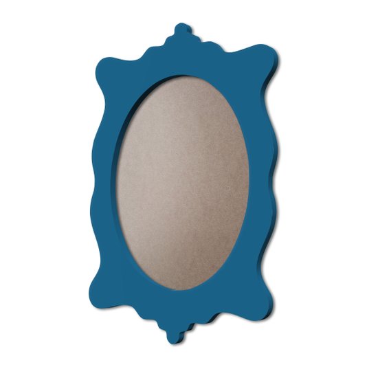 Moldura Provençal Colorida Oval Em MDF 6mm Para Quadros Decorativos Com Fundo MDF e PVC Antirreflexo