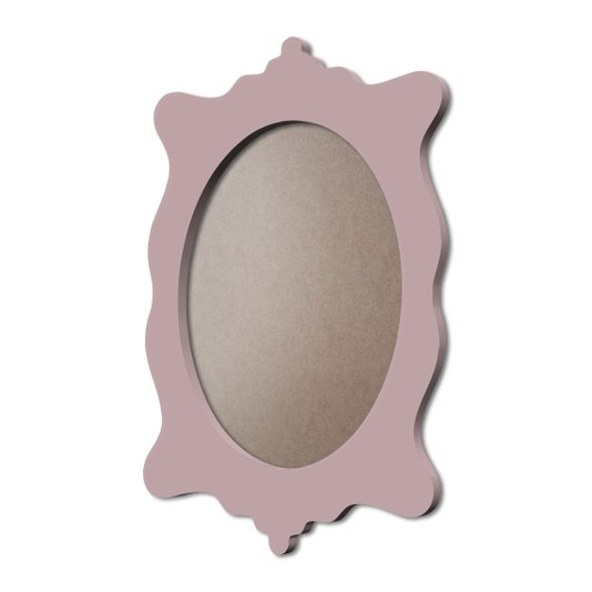 Moldura Provençal Colorida Oval Em MDF 6mm Para Quadros Decorativos Com Fundo MDF e PVC Antirreflexo