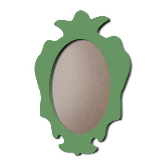 Moldura Provençal Colorida Oval Em MDF 6mm Para Quadros Decorativos Com Fundo MDF e PVC Antirreflexo