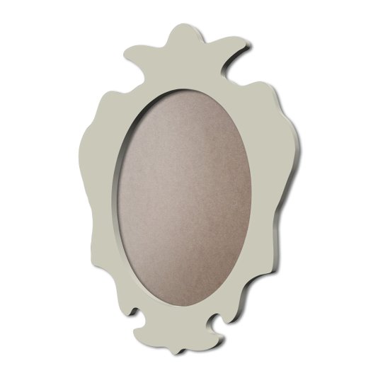 Moldura Provençal Colorida Oval Em MDF 6mm Para Quadros Decorativos Com Fundo MDF e PVC Antirreflexo