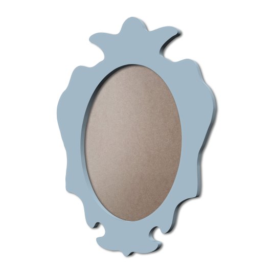 Moldura Provençal Colorida Oval Em MDF 6mm Para Quadros Decorativos Com Fundo MDF e PVC Antirreflexo