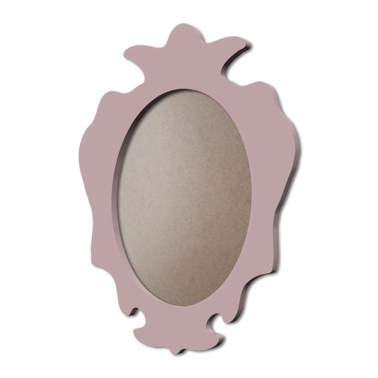 Moldura Provençal Colorida Oval Em MDF 6mm Para Quadros Decorativos Com Fundo MDF e PVC Antirreflexo
