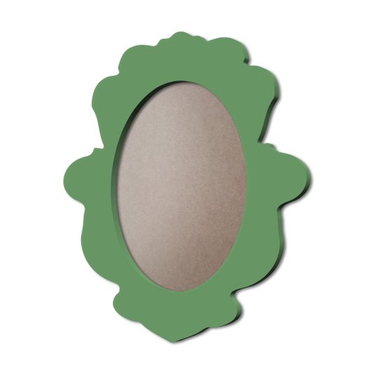 Moldura Provençal Colorida Oval Em MDF 6mm Para Quadros Decorativos Com Fundo MDF e PVC Antirreflexo