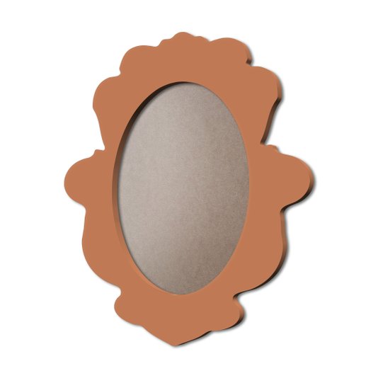 Moldura Provençal Colorida Oval Em MDF 6mm Para Quadros Decorativos Com Fundo MDF e PVC Antirreflexo