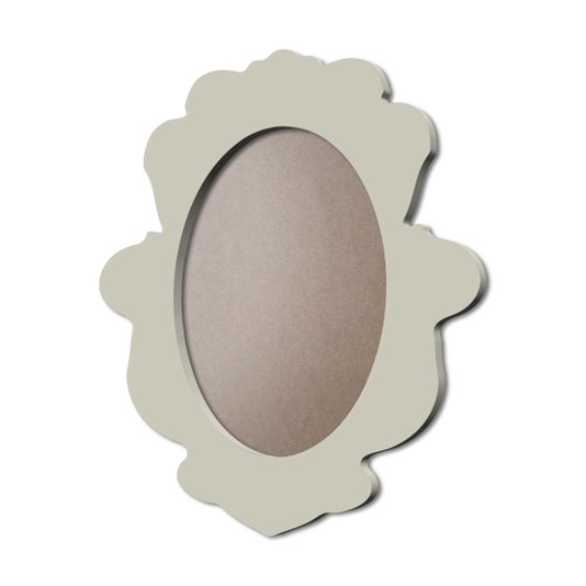 Moldura Provençal Colorida Oval Em MDF 6mm Para Quadros Decorativos Com Fundo MDF e PVC Antirreflexo