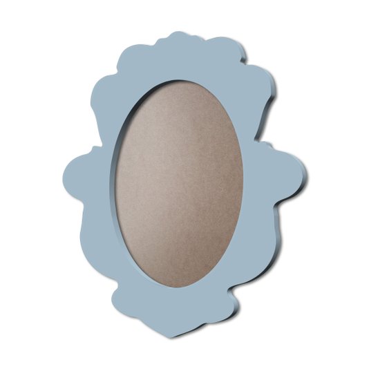 Moldura Provençal Colorida Oval Em MDF 6mm Para Quadros Decorativos Com Fundo MDF e PVC Antirreflexo
