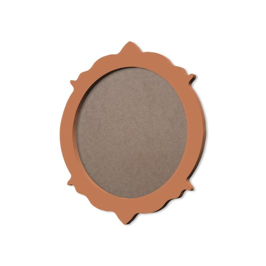 Moldura Provençal Colorida Redonda Em MDF 6mm Para Quadros Decorativos Com Fundo MDF