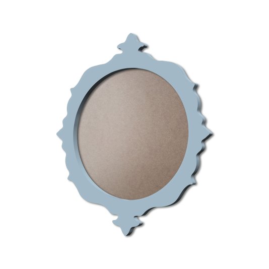Moldura Provençal Colorida Redonda Em MDF 6mm Para Quadros Decorativos Com Fundo MDF e PVC Antirreflexo
