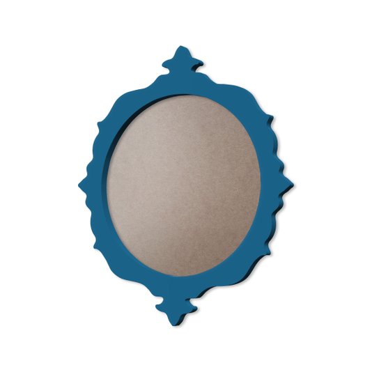 Moldura Provençal Colorida Redonda Em MDF 6mm Para Quadros Decorativos Com Fundo MDF e PVC Antirreflexo
