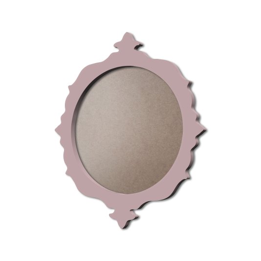 Moldura Provençal Colorida Redonda Em MDF 6mm Para Quadros Decorativos Com Fundo MDF e PVC Antirreflexo