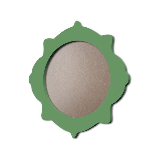 Moldura Provençal Colorida Redonda Em MDF 6mm Para Quadros Decorativos Com Fundo MDF e PVC Antirreflexo