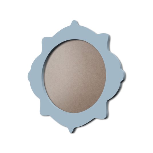 Moldura Provençal Colorida Redonda Em MDF 6mm Para Quadros Decorativos Com Fundo MDF e PVC Antirreflexo