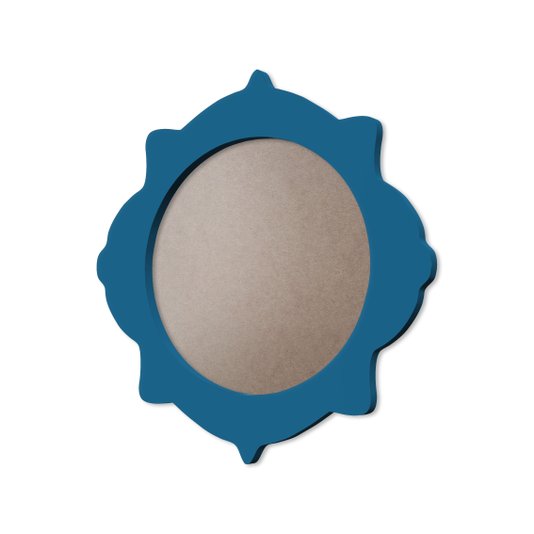 Moldura Provençal Colorida Redonda Em MDF 6mm Para Quadros Decorativos Com Fundo MDF e PVC Antirreflexo