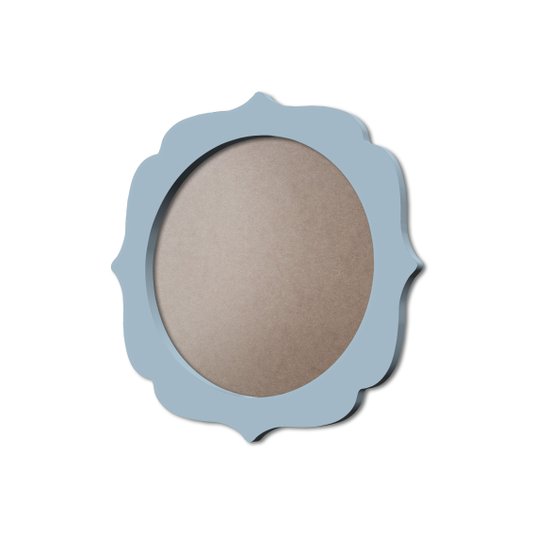 Moldura Provençal Colorida Redonda Em MDF 6mm Para Quadros Decorativos Com Fundo MDF e PVC Antirreflexo