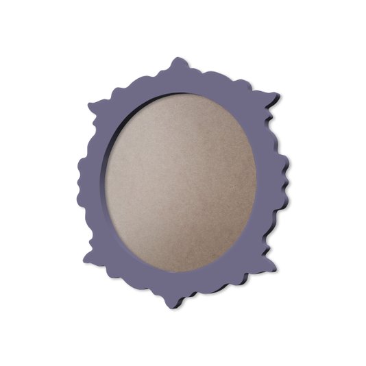 Moldura Provençal Colorida Redonda Em MDF 6mm Para Quadros Decorativos Com Fundo MDF e PVC Antirreflexo