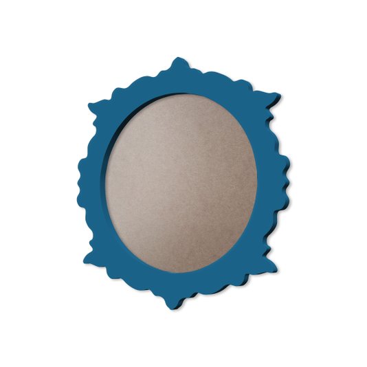 Moldura Provençal Colorida Redonda Em MDF 6mm Para Quadros Decorativos Com Fundo MDF e PVC Antirreflexo
