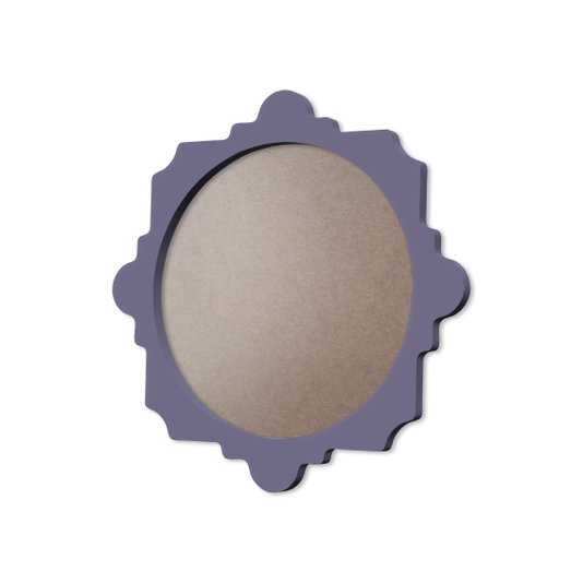 Moldura Provençal Colorida Redonda Em MDF 6mm Para Quadros Decorativos Com Fundo MDF e PVC Antirreflexo