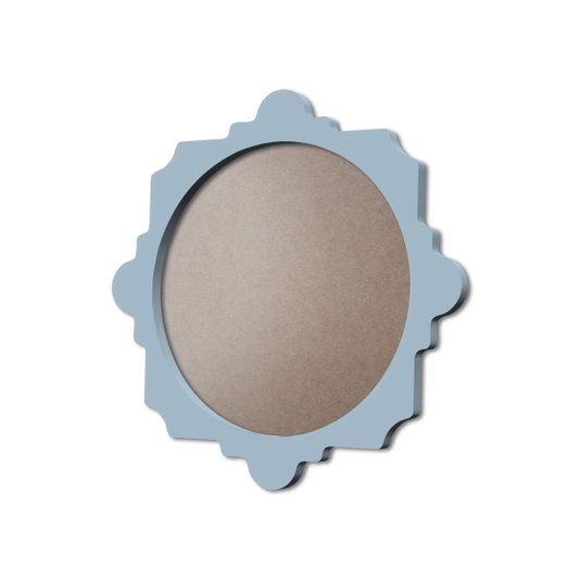 Moldura Provençal Colorida Redonda Em MDF 6mm Para Quadros Decorativos Com Fundo MDF e PVC Antirreflexo