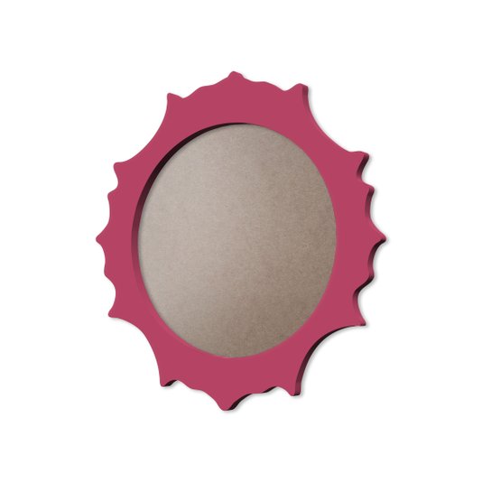Moldura Provençal Colorida Redonda Em MDF 6mm Para Quadros Decorativos Com Fundo MDF e PVC Antirreflexo