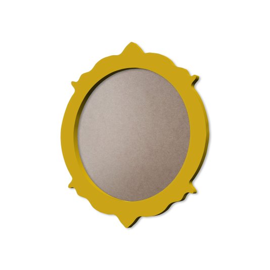Moldura Provençal Colorida Redonda Em MDF 6mm Para Quadros Decorativos Com Fundo MDF e PVC Antirreflexo