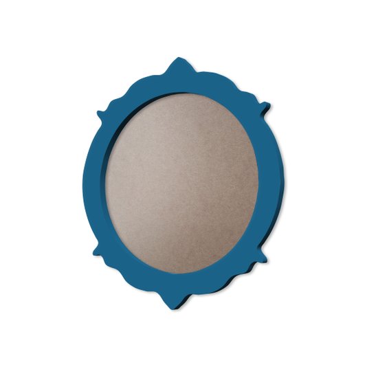 Moldura Provençal Colorida Redonda Em MDF 6mm Para Quadros Decorativos Com Fundo MDF e PVC Antirreflexo