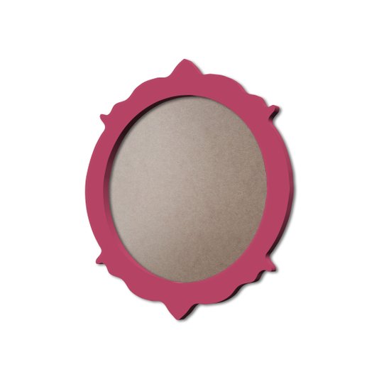 Moldura Provençal Colorida Redonda Em MDF 6mm Para Quadros Decorativos Com Fundo MDF e PVC Antirreflexo