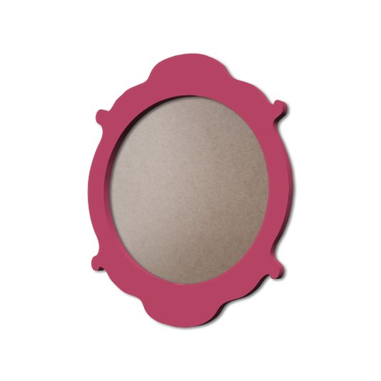 Moldura Provençal Colorida Redonda Em MDF 6mm Para Quadros Decorativos Com Fundo MDF e PVC Antirreflexo