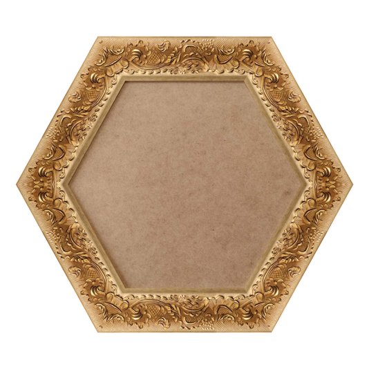Moldura Provençal com Gravação Hexagonal para Quadros com Fundo em MDF - 6x1,5