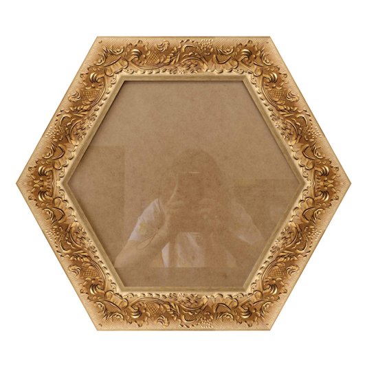 Moldura Provençal com Gravação Hexagonal para Quadros com Fundo MDF e Vidro - 6x1,5