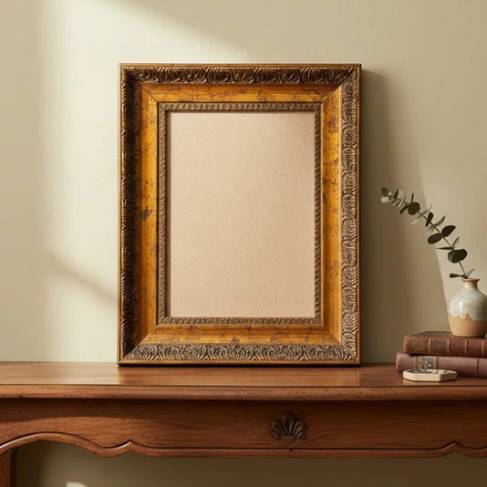 Moldura Provençal com Gravação para Quadros e Fotos com Fundo MDF - 4,3x2,5