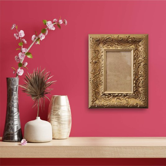 Moldura Provençal com Gravação para Quadros e Fotos com Fundo MDF e Acetato - 6x1,5