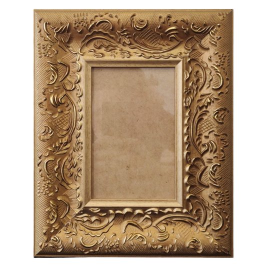 Moldura Provençal com Gravação para Quadros e Fotos com Fundo MDF e PS Cristal Transparente - 6x1,5