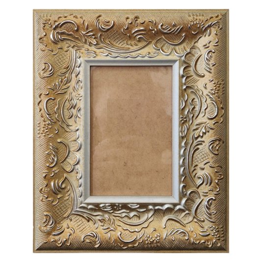 Moldura Provençal com Gravação para Quadros e Fotos com Fundo MDF e PS Cristal Transparente - 6x1,5